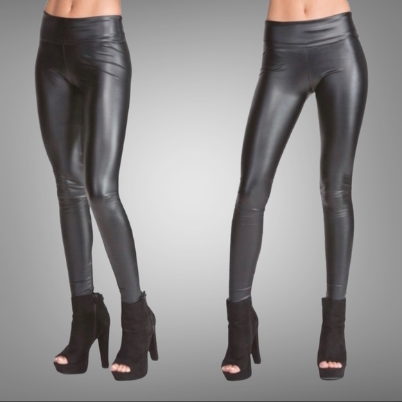 Golden Threads Pants - Faux Leather Leggings